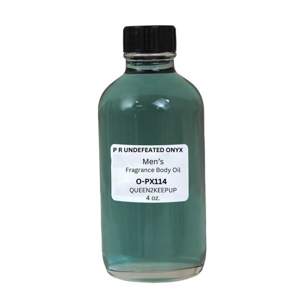 P R Undefeated Onyx (Men) Body Oil 4 oz Fragrance All Natural Pure Uncut Scent